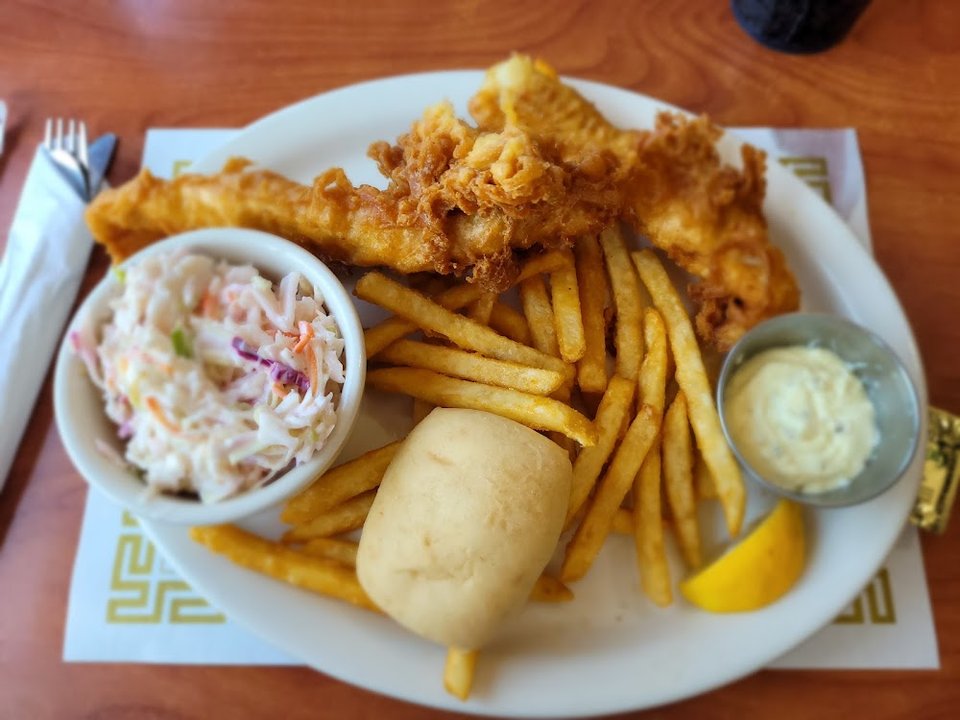 Fish and Chips with Coleslaw